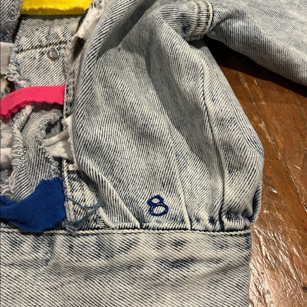TAMARA MARIE Colorful Denim Jacket with Accents Sz Medium - 1 of a Kind - Picture 5 of 13